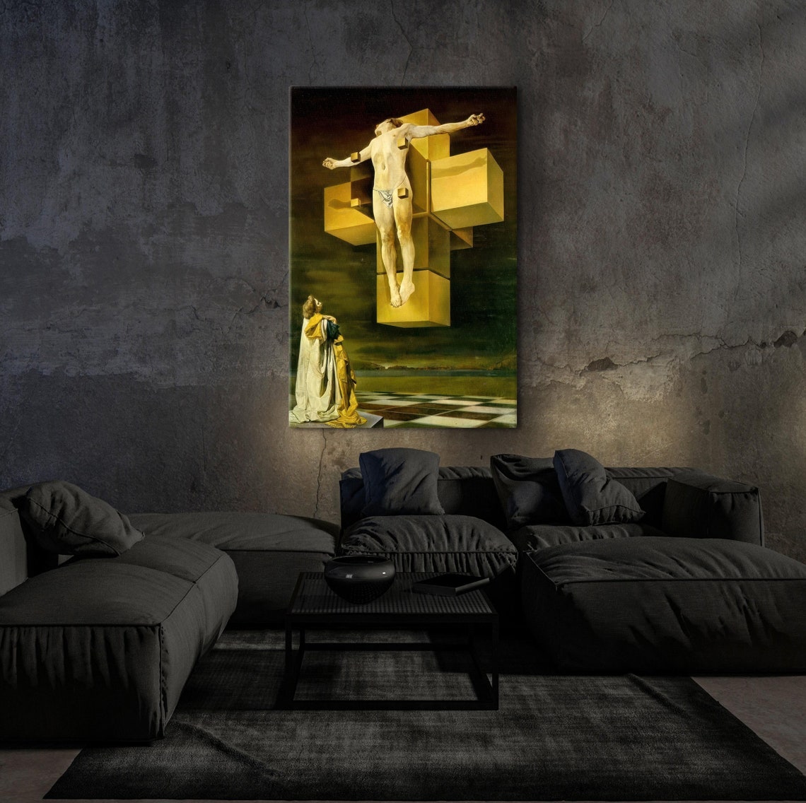 Salvador Dali Crucifixion Poster Reproduction Poster Salvador Dali From His Hidden Works Famous Art Exhibition Poster - Image 3