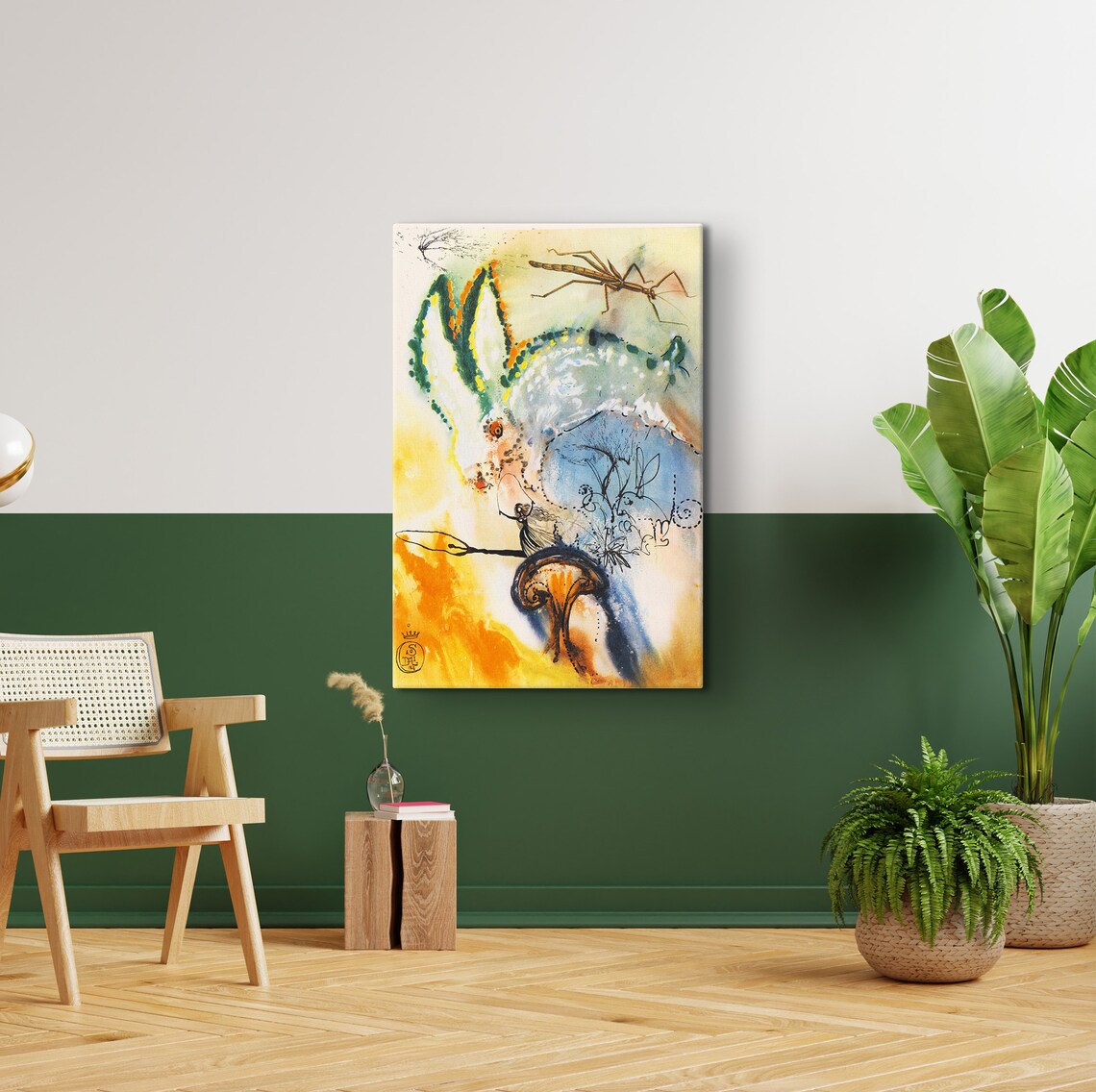 Salvador Dali Down The Rabbit Hole Alice White Rabbit Surreal Poster - Image 2