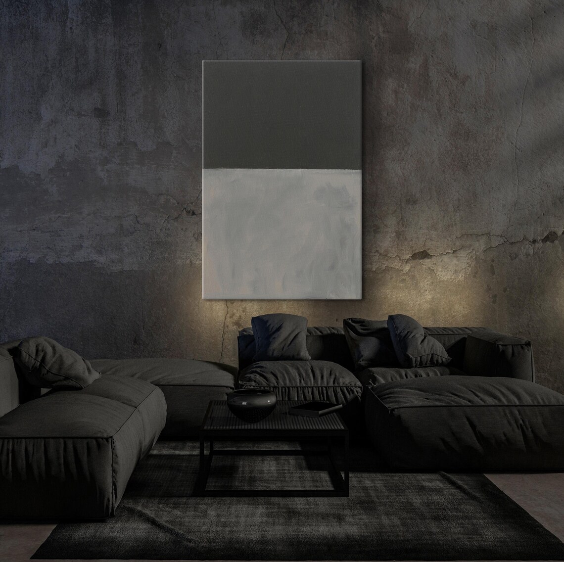 Mark Rothko Black Over Gray Minimal Color Field Modern Art Poster - Image 4