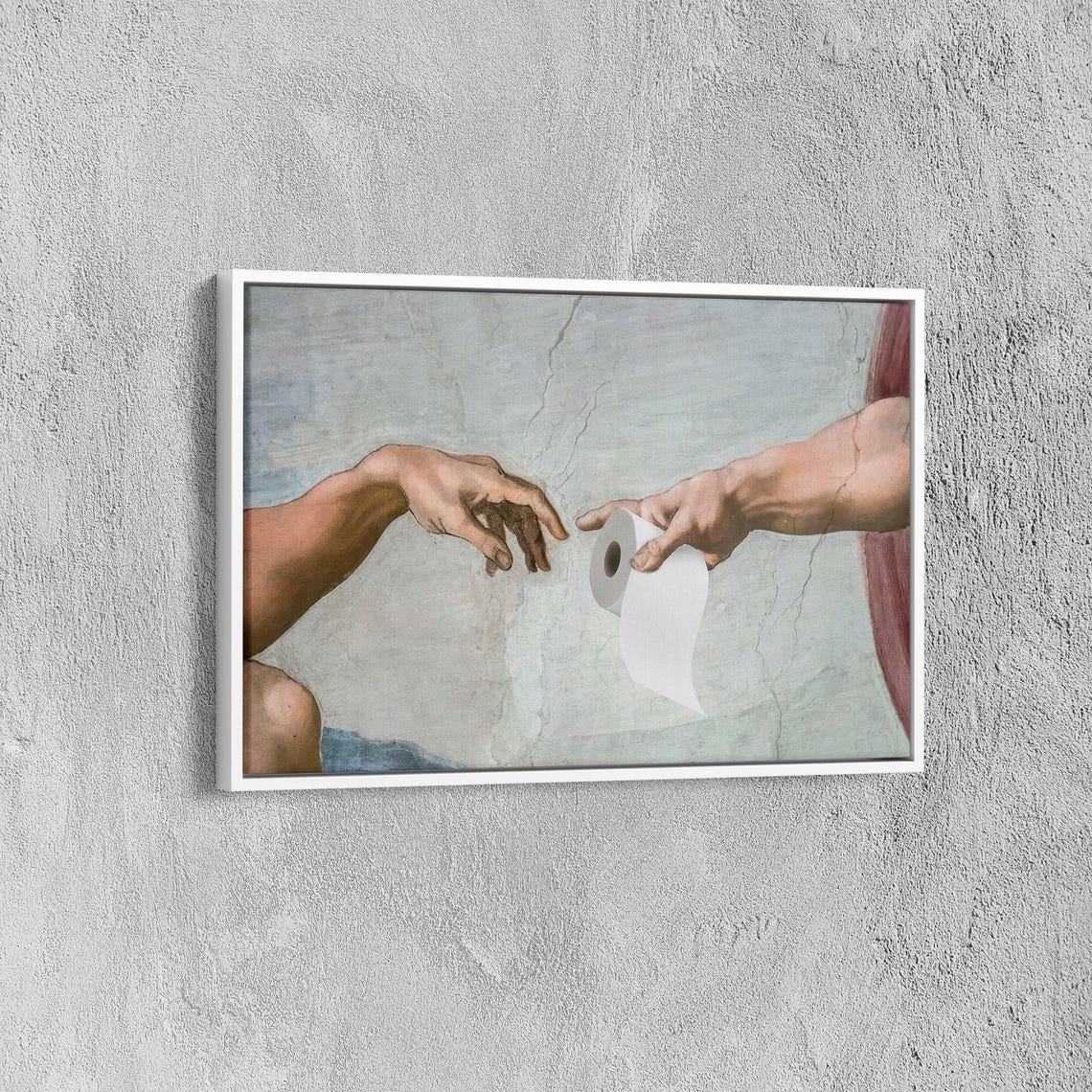 Michelangelo Creation Of Adam Funny Toilet Paper Bathroom Poster - Image 6