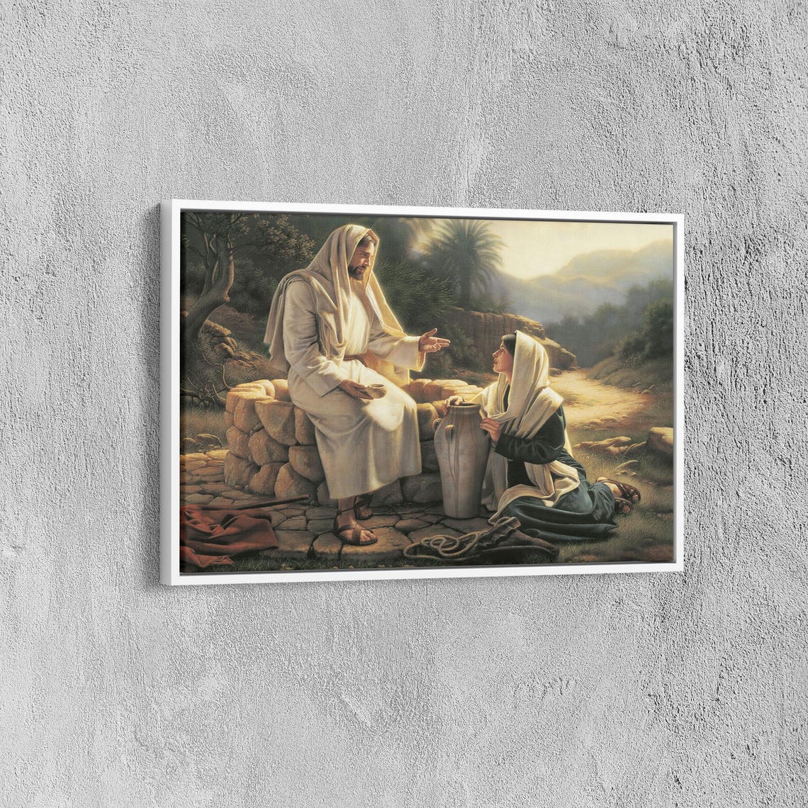 Jesus And The Samaritan Woman At The Well Christian Art Poster - Image 6