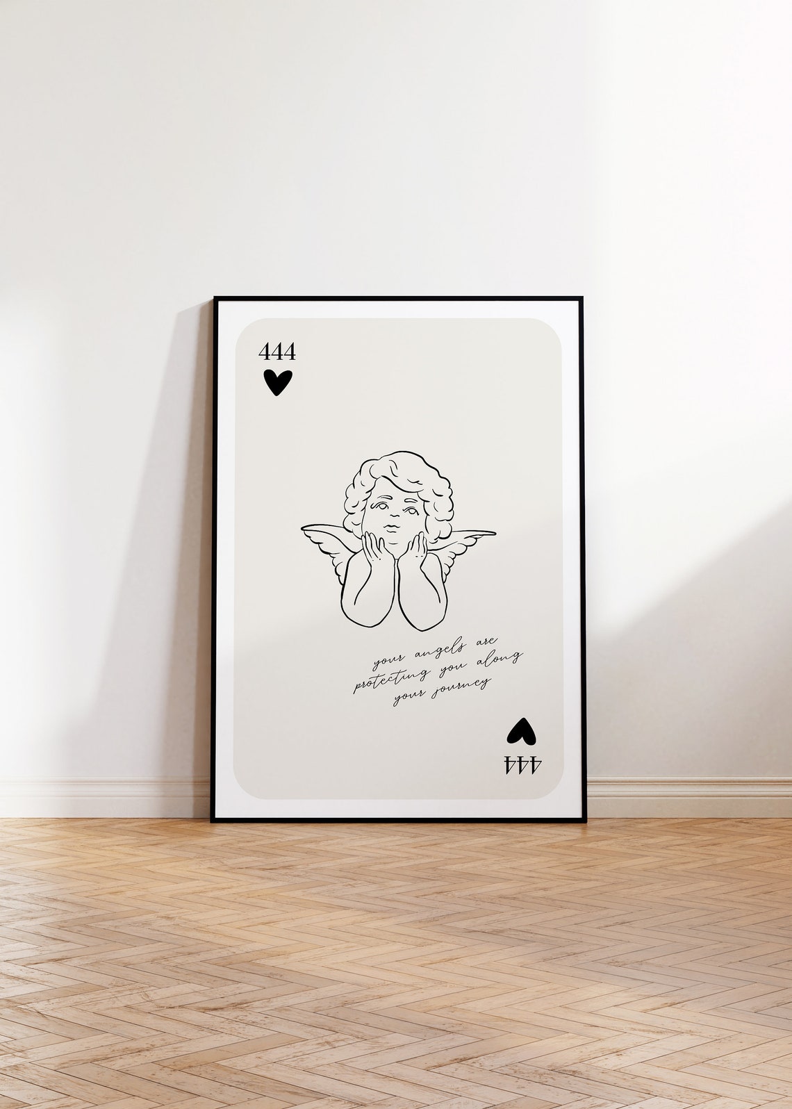 Angel Number 444 Cherub Playing Card Protection Journey Poster - Image 2