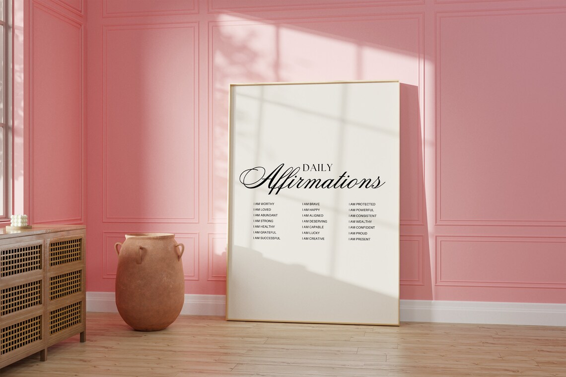 Daily Affirmations Typography Poster, Motivational Print - Image 2