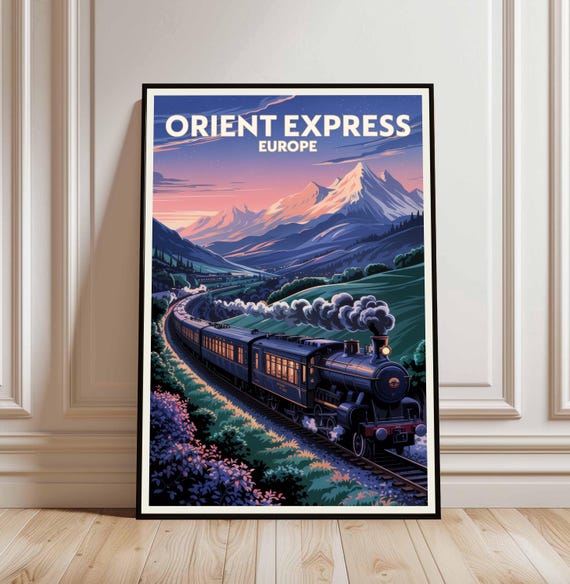 Orient Express Travel Poster Europe Wall Art Print Birthday Gifts Personalised Home Decor