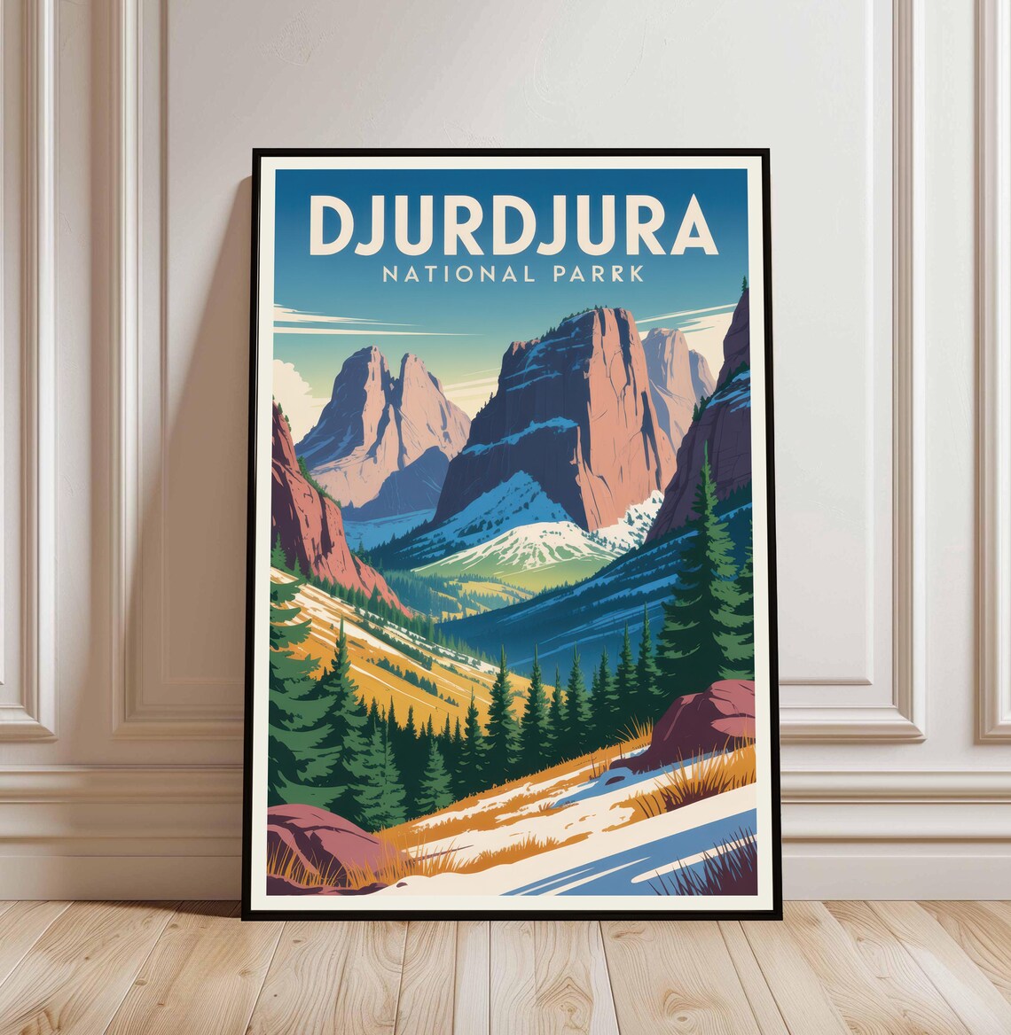 Djurdjura National Park Poster Algeria Travel Print Mountain Wall Art North Africa Landscape Painting Nature Lover Gift