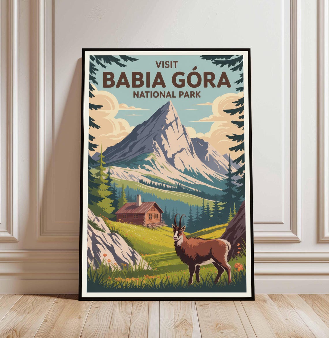 Babia Gora National Park Poland Vintage Travel Poster Mountain