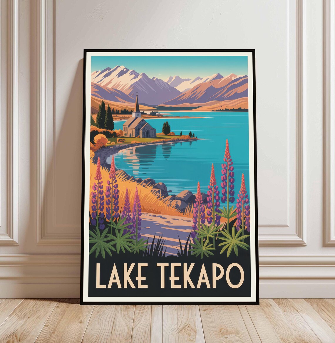 Lake Tekapo Travel Poster, New Zealand
