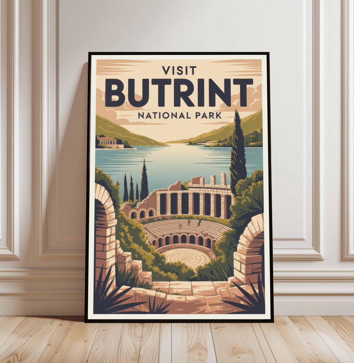 Butrint National Park Ancient Theater Ruins Albania Travel Poster