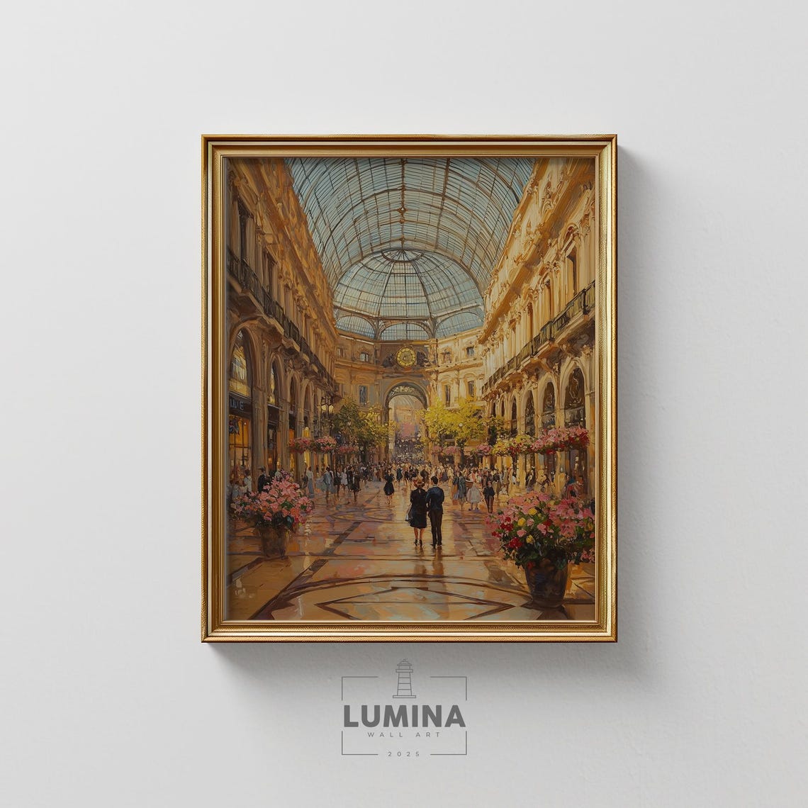 Milan Galleria Vittorio Emanuele II Glass Dome Shopping Arcade Poster
