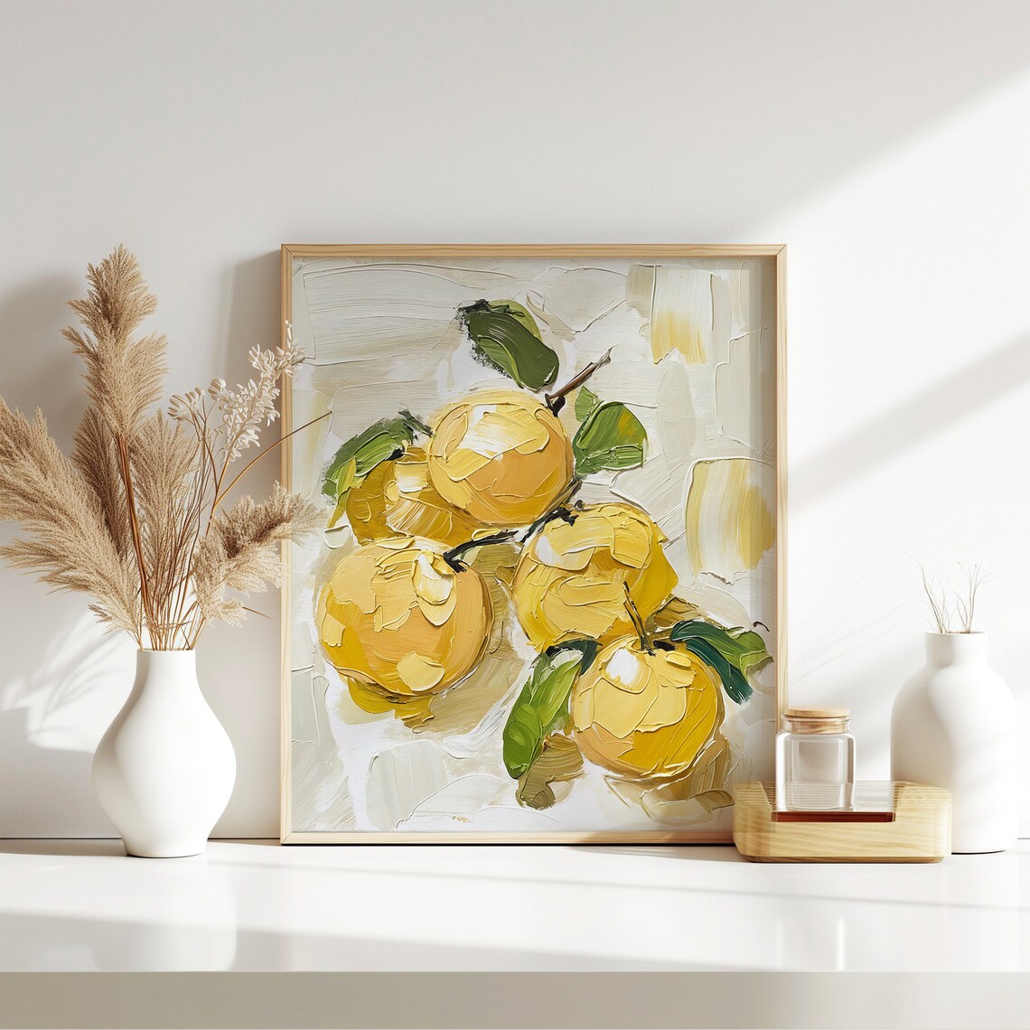 Plum Oil Painting Kitchen Wall Art Fruits Artwork Yellow Plum Art Food Print From An Original Oil Painting - Image 3