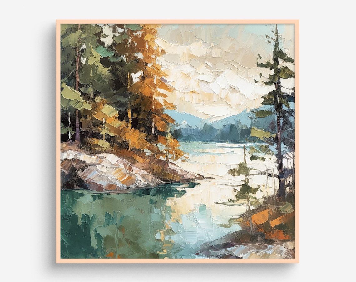 Lake Tahoe Oil Painting, California Landscape Art Print