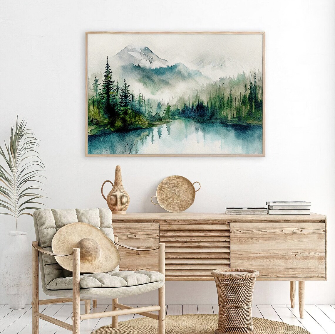 Moraine Lake Watercolor Art Print, Banff National Park - Image 5