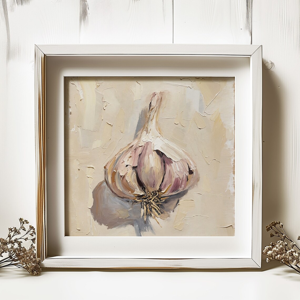 Garlic Bulb Oil Painting, Farmhouse Kitchen Art Print - Image 4