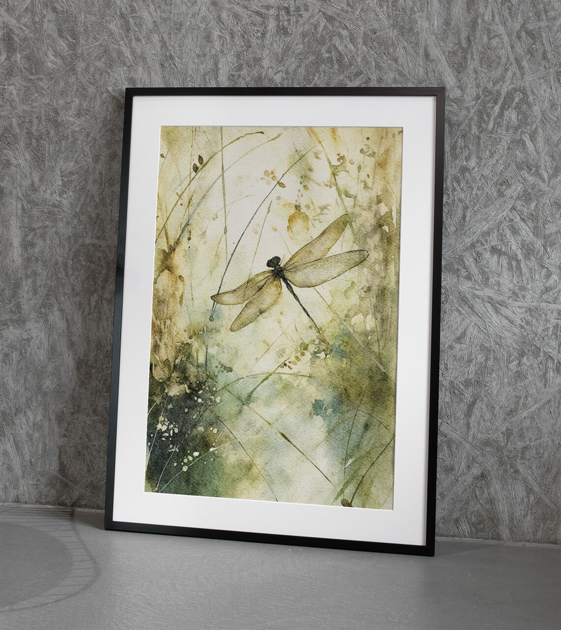 Dragonfly Floral Watercolor Poster Print - Image 4