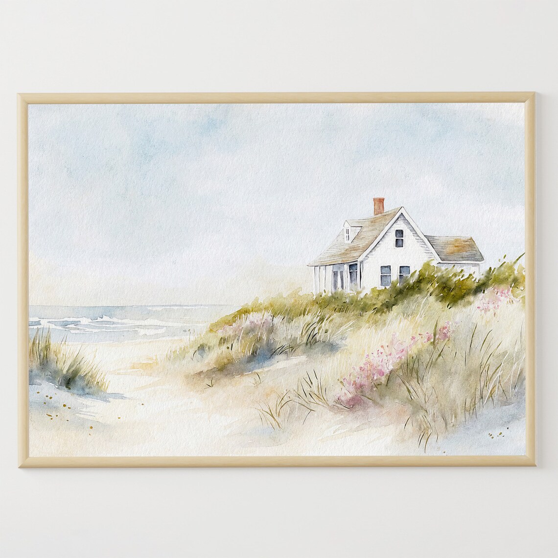 Cape Cod Watercolor Beach Scene Art Print