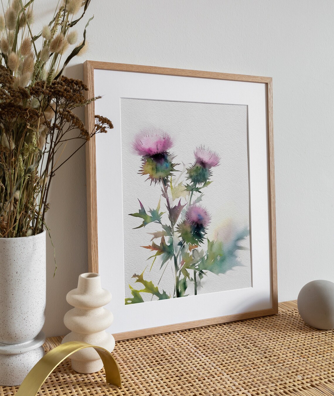 Thistle Watercolor Art Print, Scottish Wildflowers - Image 5