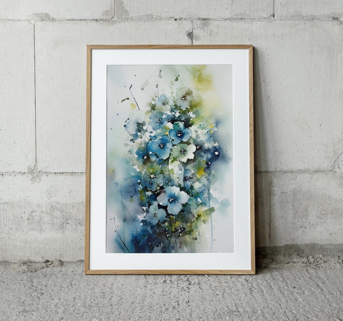 Forget Me Not Watercolor Wildflowers, Botanical Art Print - Image 5
