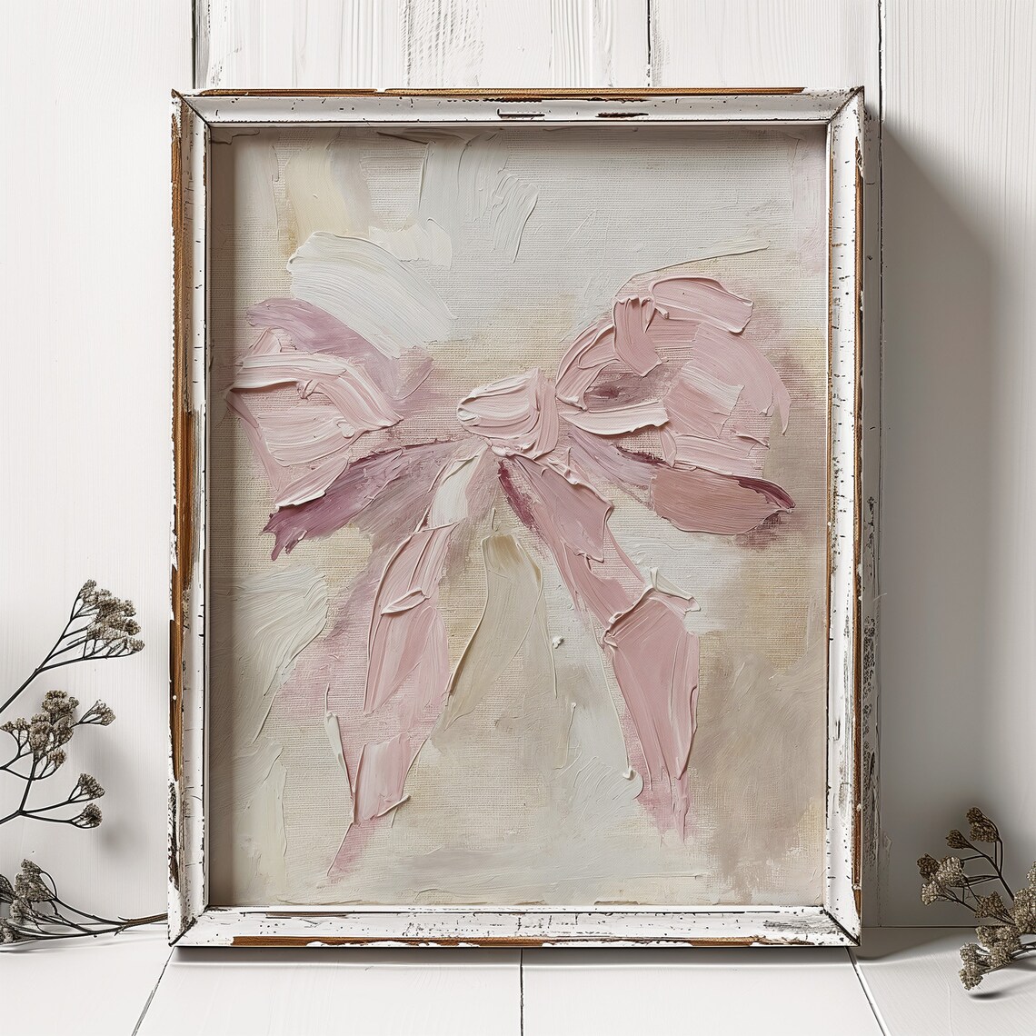 Pink Bow Oil Painting Print, Coquette Apartment Art - Image 5