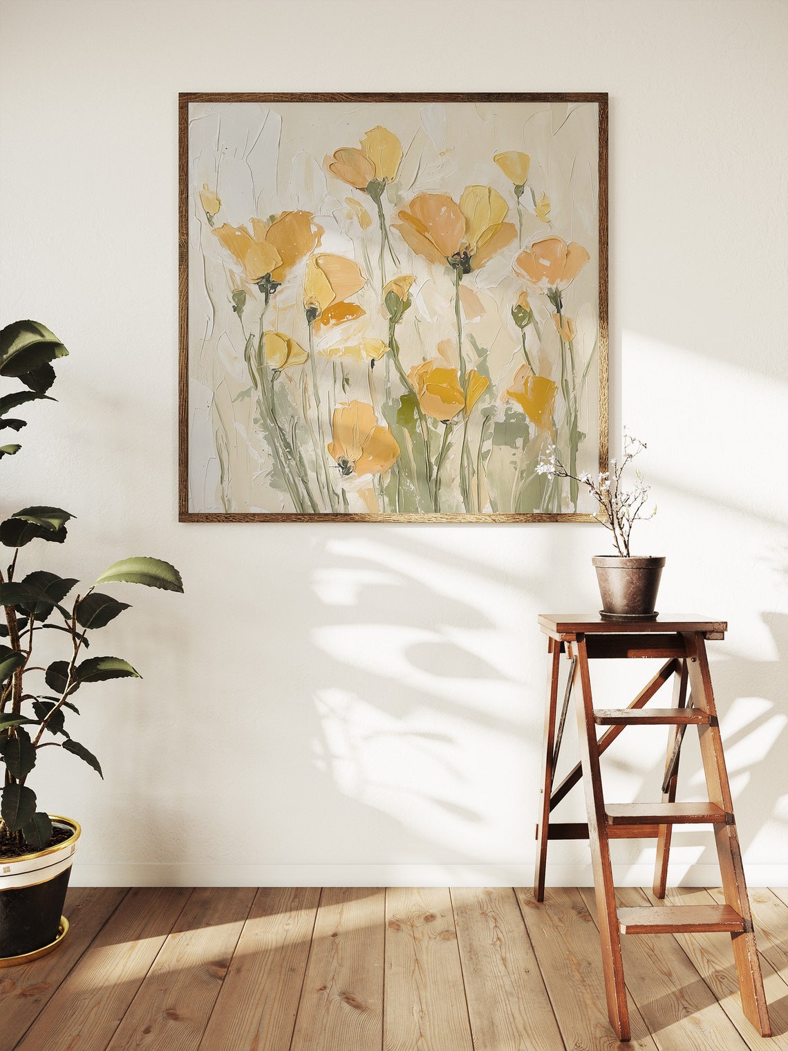 California Poppy Oil Painting Meadow Artwork Wildflowers Wall Art Neutral Floral Print From An Original Oil Painting - Image 2