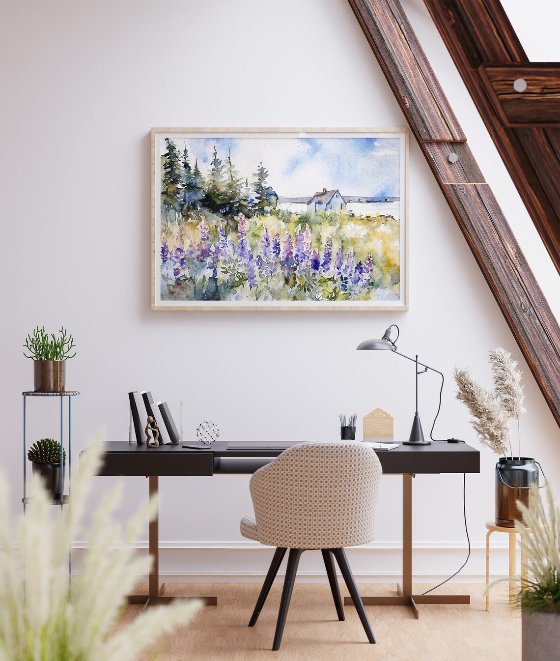 Maine Coast Watercolor Art Print, Coastal Landscape - Image 5