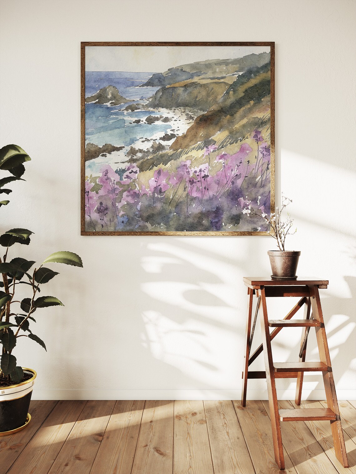 Monterey Bay Watercolor Coast Art Print, California - Image 5