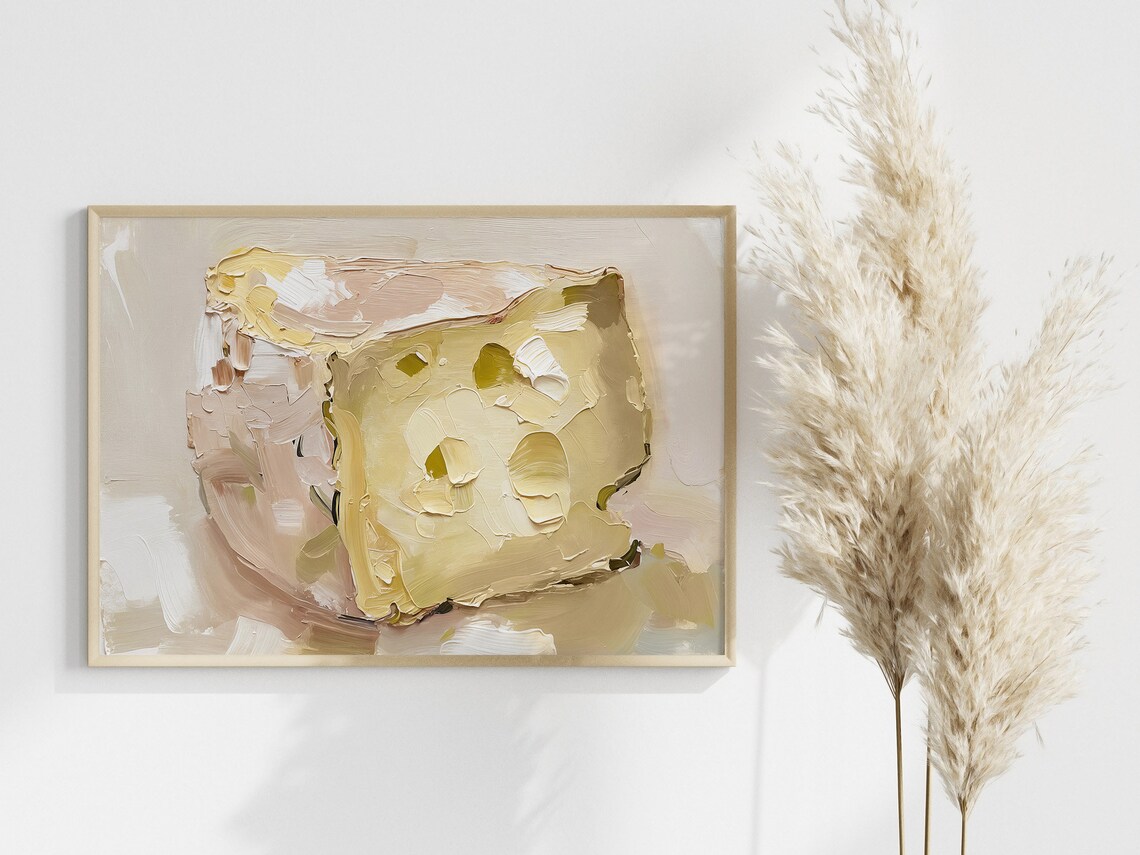 Swiss Cheese Oil Painting Art Print, Kitchen Wall Art - Image 5