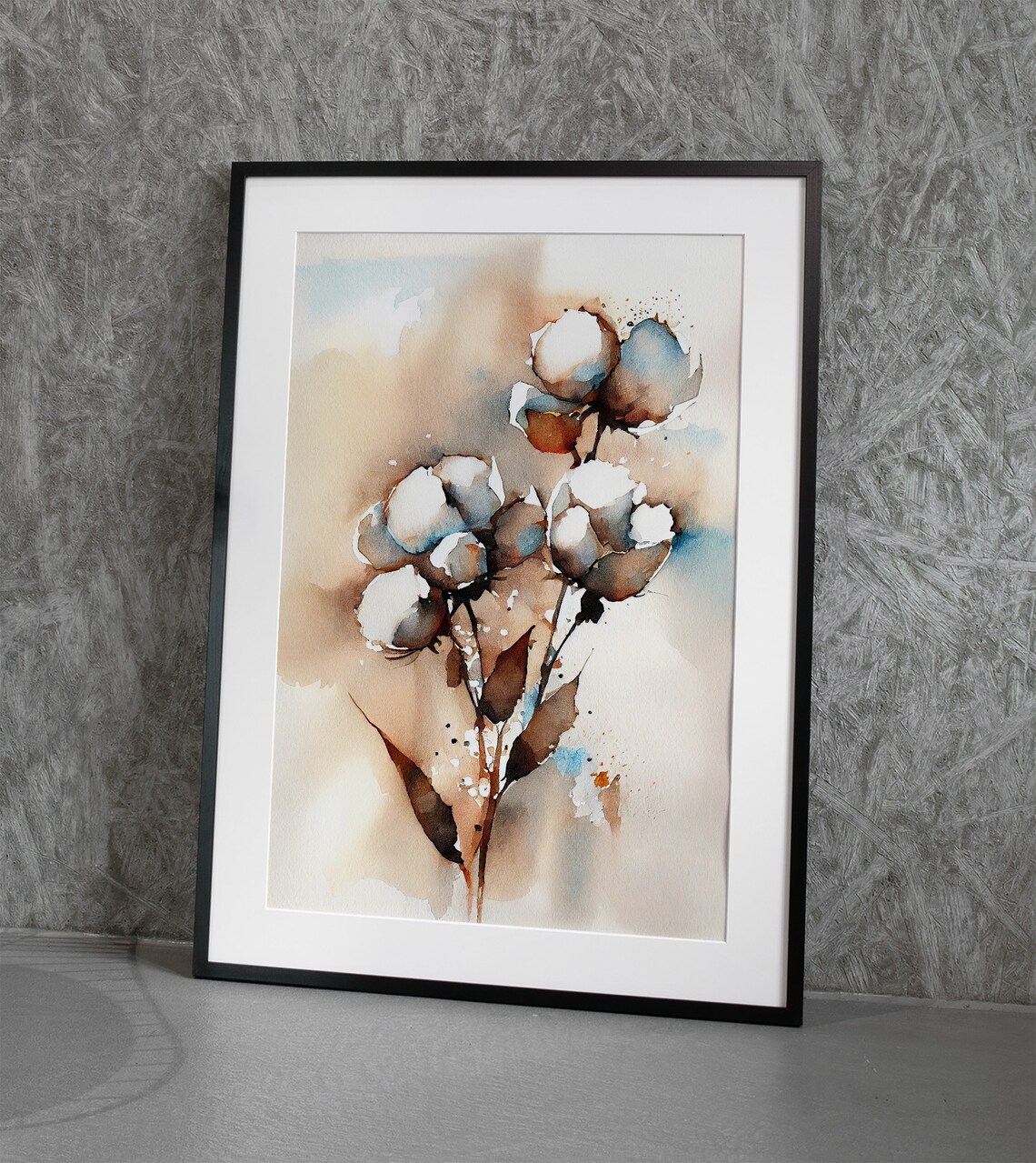 Cotton Flowers Watercolor Botanical Art Print - Image 3