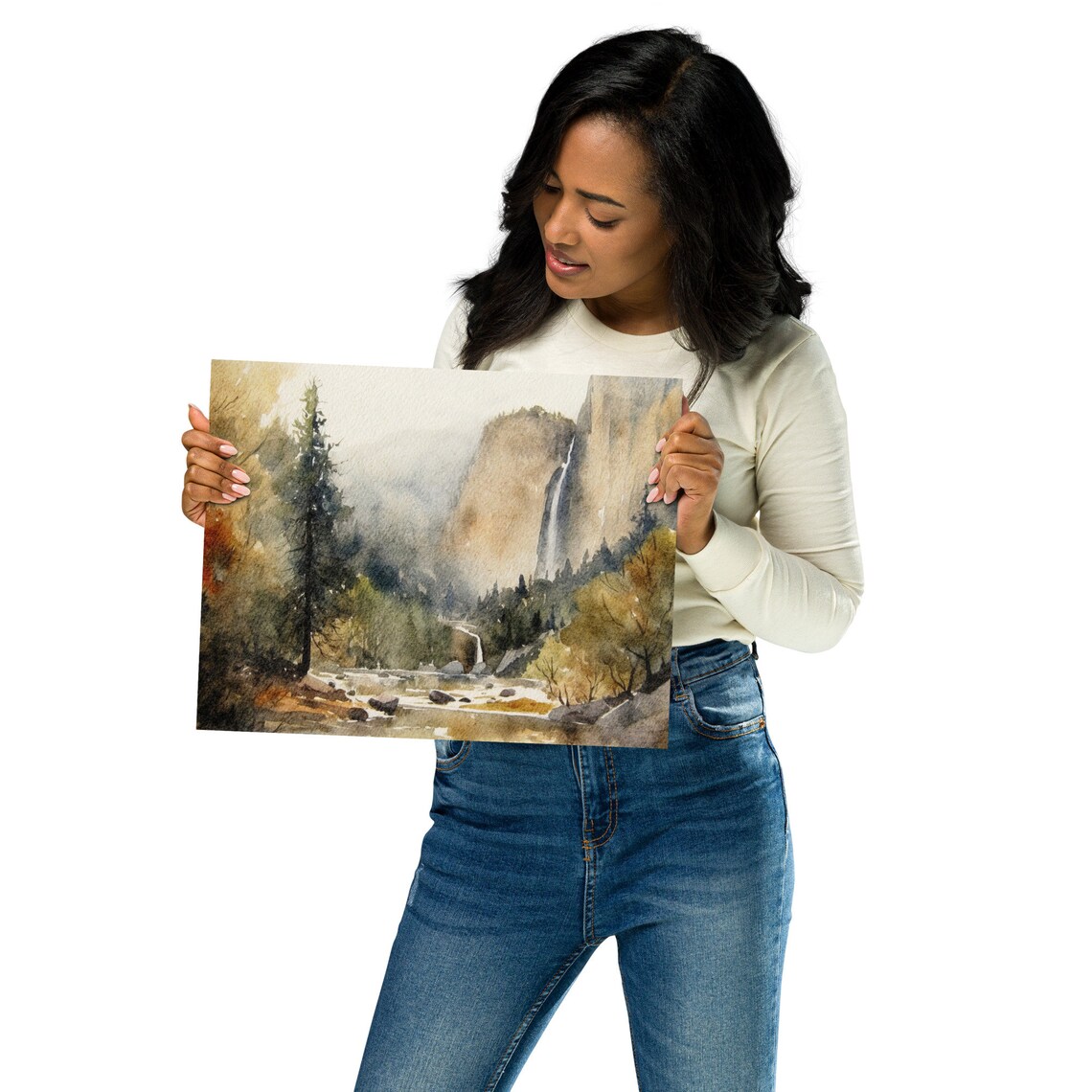 Yosemite Watercolor Art Print, California Landscape - Image 2