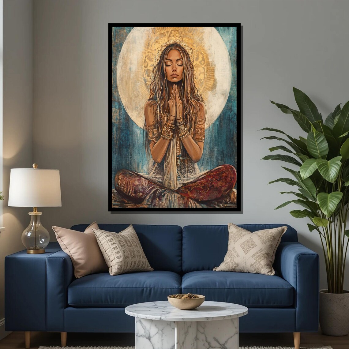 Boho Woman Meditative Art Print, Zen Mindfulness Gift - Image 2