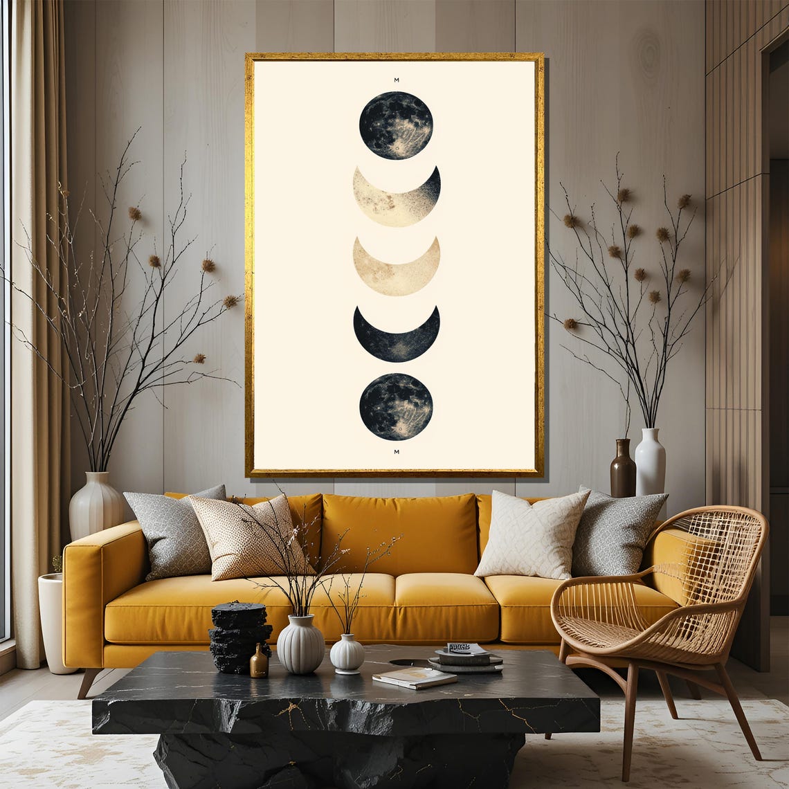 Moon Phase Wall Art Minimal Boho Print Lunar Cycle Poster Neutral Moon Artwork Spiritual Gift Decor - Image 3