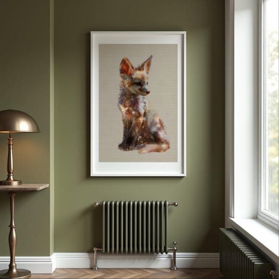 Geometric Fox Print Abstract Crystal Animal Art