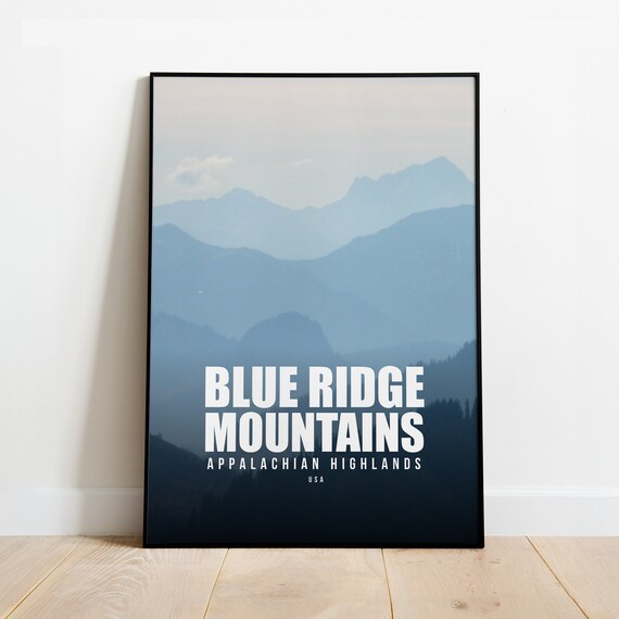 Blue Ridge Mountains Appalachian Highlands Misty Blue Travel Poster