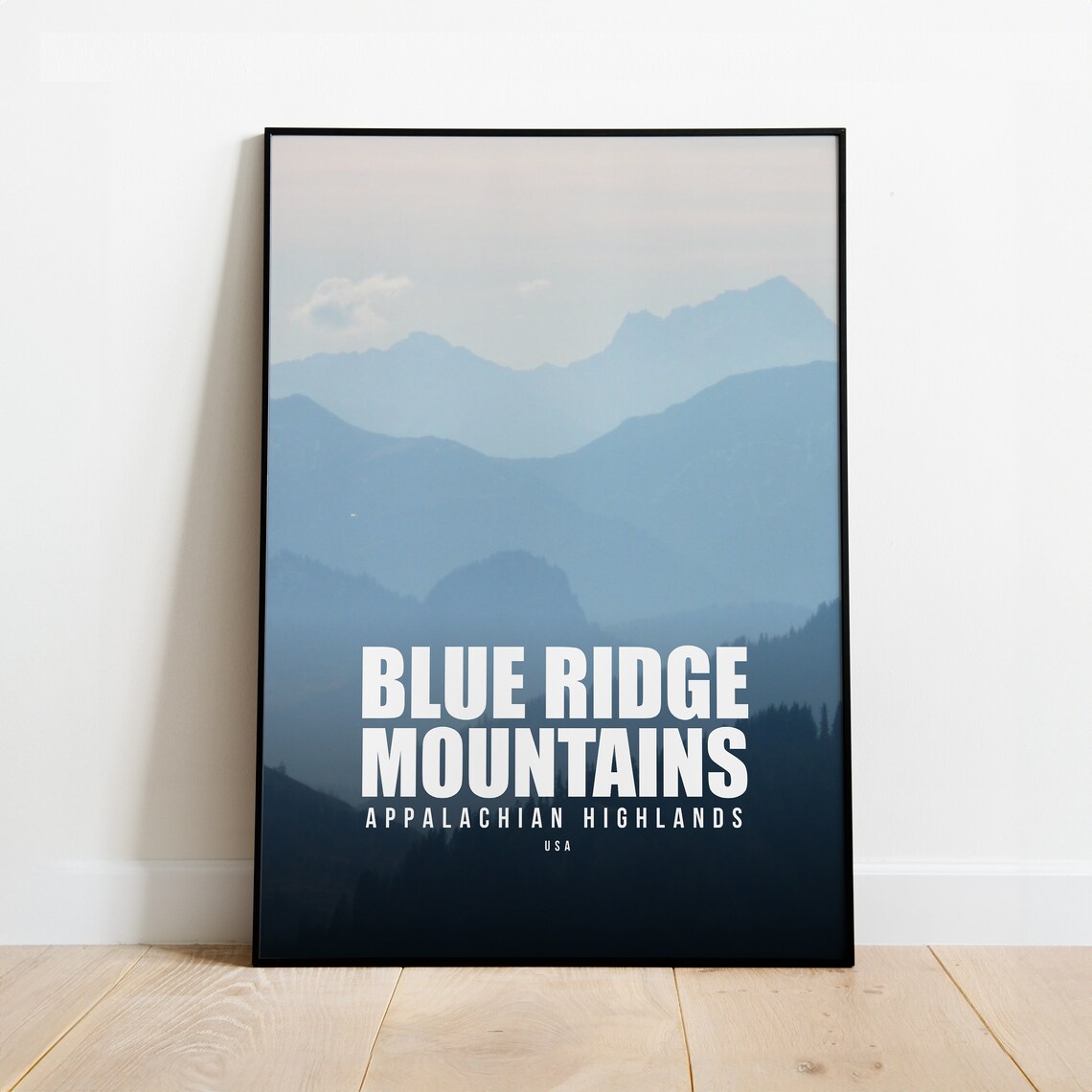 Blue Ridge Mountains Appalachian Highlands Misty Blue Travel Poster