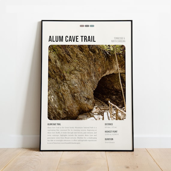 Alum Cave Trail Tennessee Great Smoky Mountains Hiking Poster