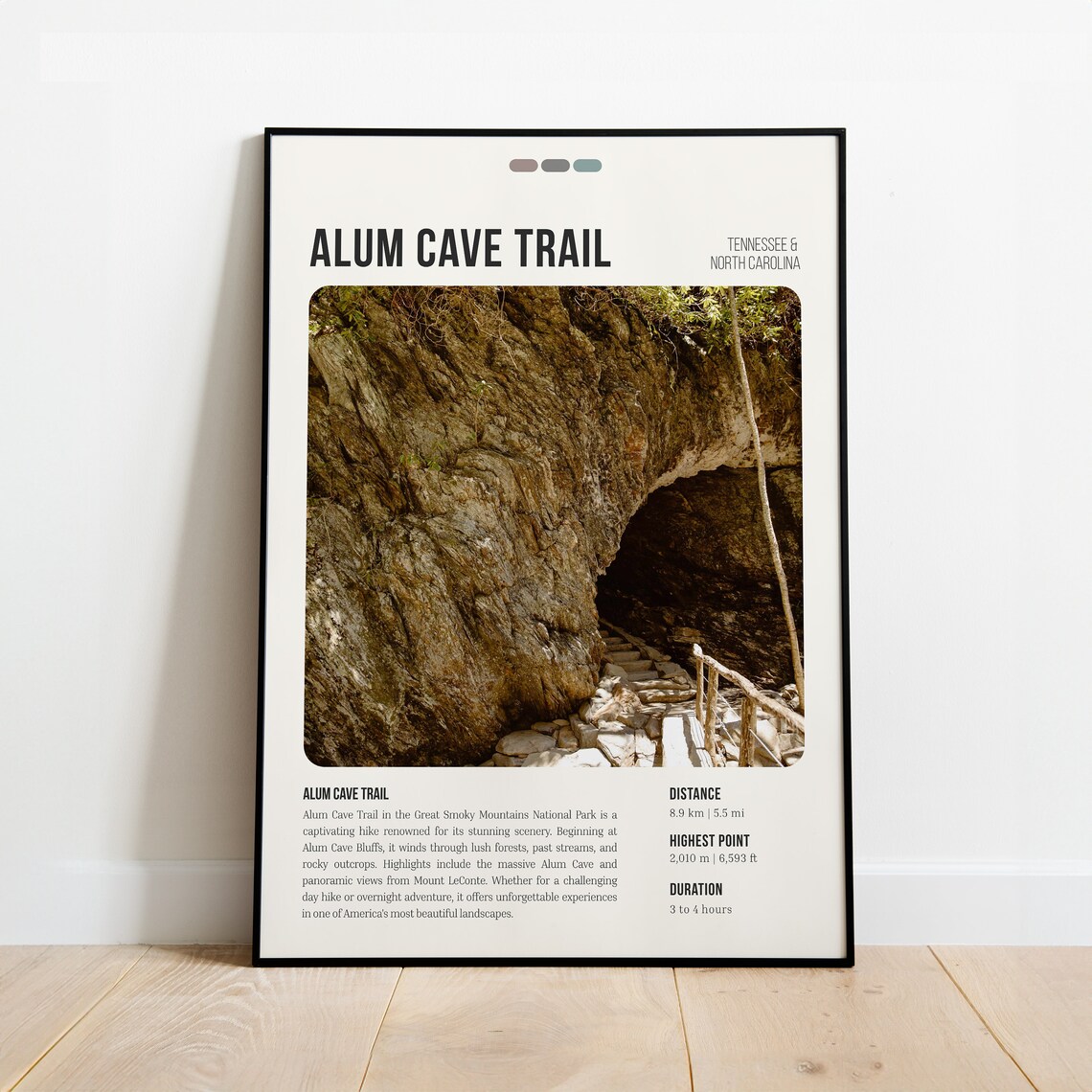 Alum Cave Trail Tennessee Great Smoky Mountains Hiking Poster