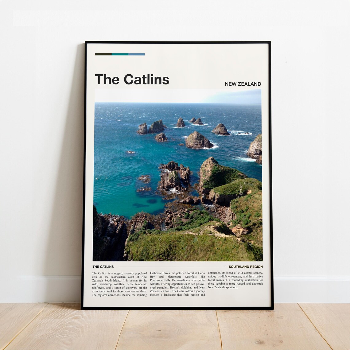 The Catlins New Zealand Rugged Coastal Cliffs Nature Travel Poster