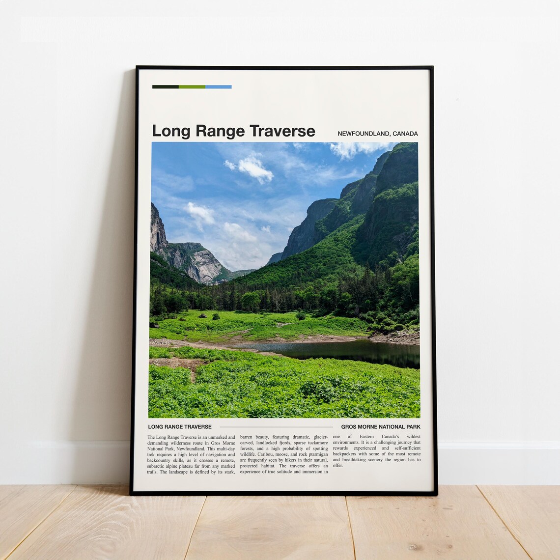Long Range Traverse Newfoundland Canada Hiking Fact Sheet Poster