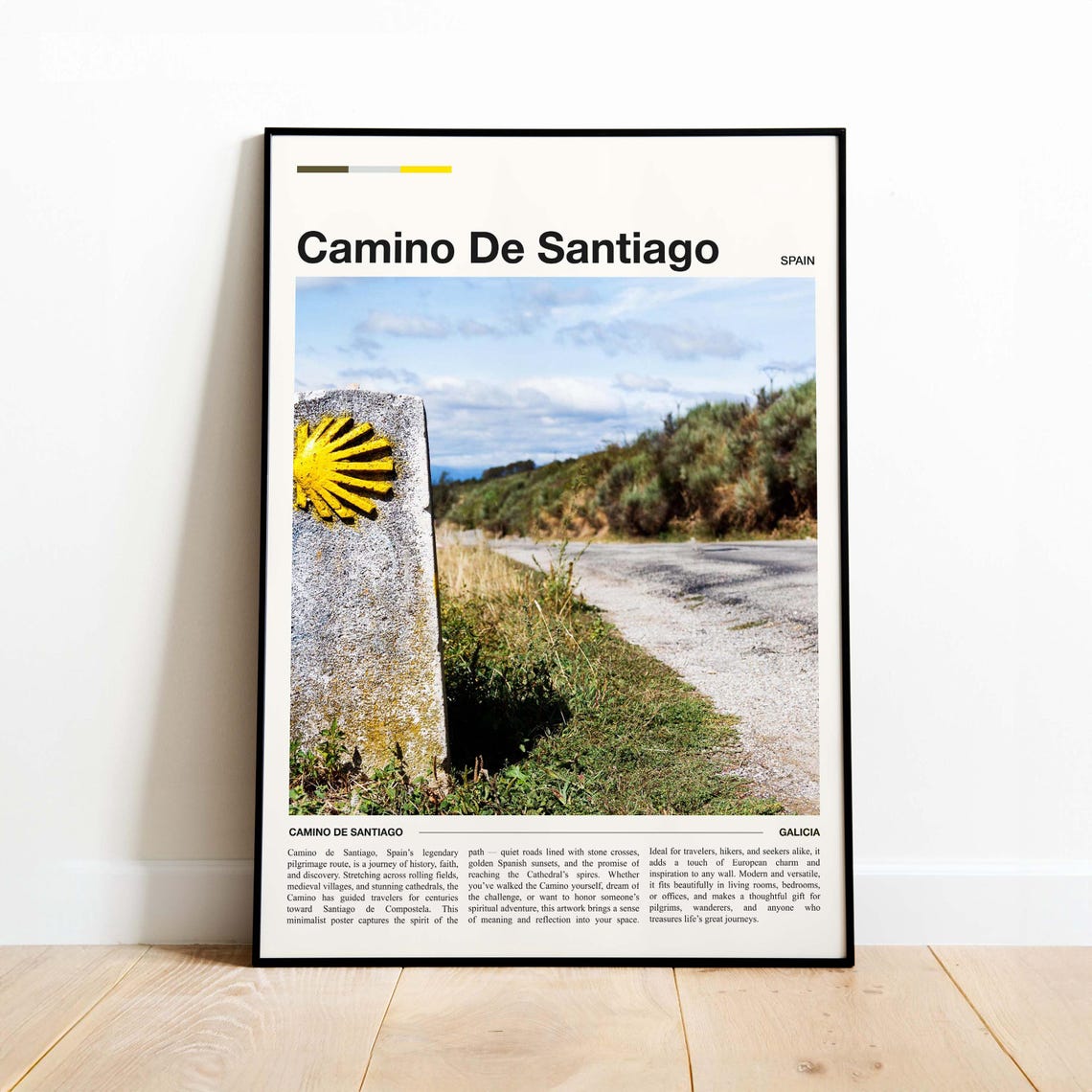 Camino De Santiago Spain Pilgrim Trail Minimalist Travel Poster
