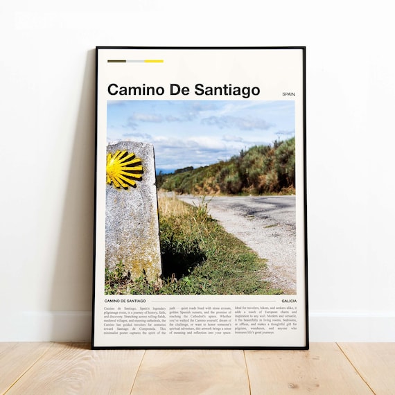 Camino De Santiago Spain Pilgrim Trail Minimalist Travel Poster