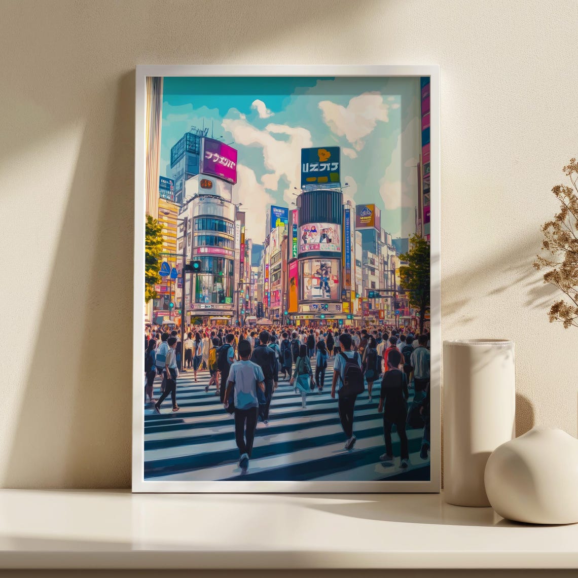 Shibuya Crossing Daytime Crowd Scramble Tokyo Street Art Poster - Image 2