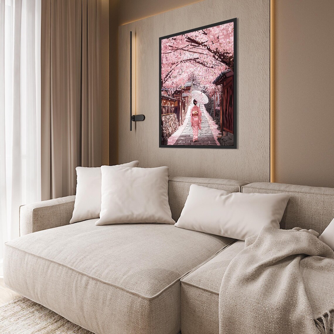 Japanese Cherry Blossom Kimono Travel Poster, Japan - Image 2