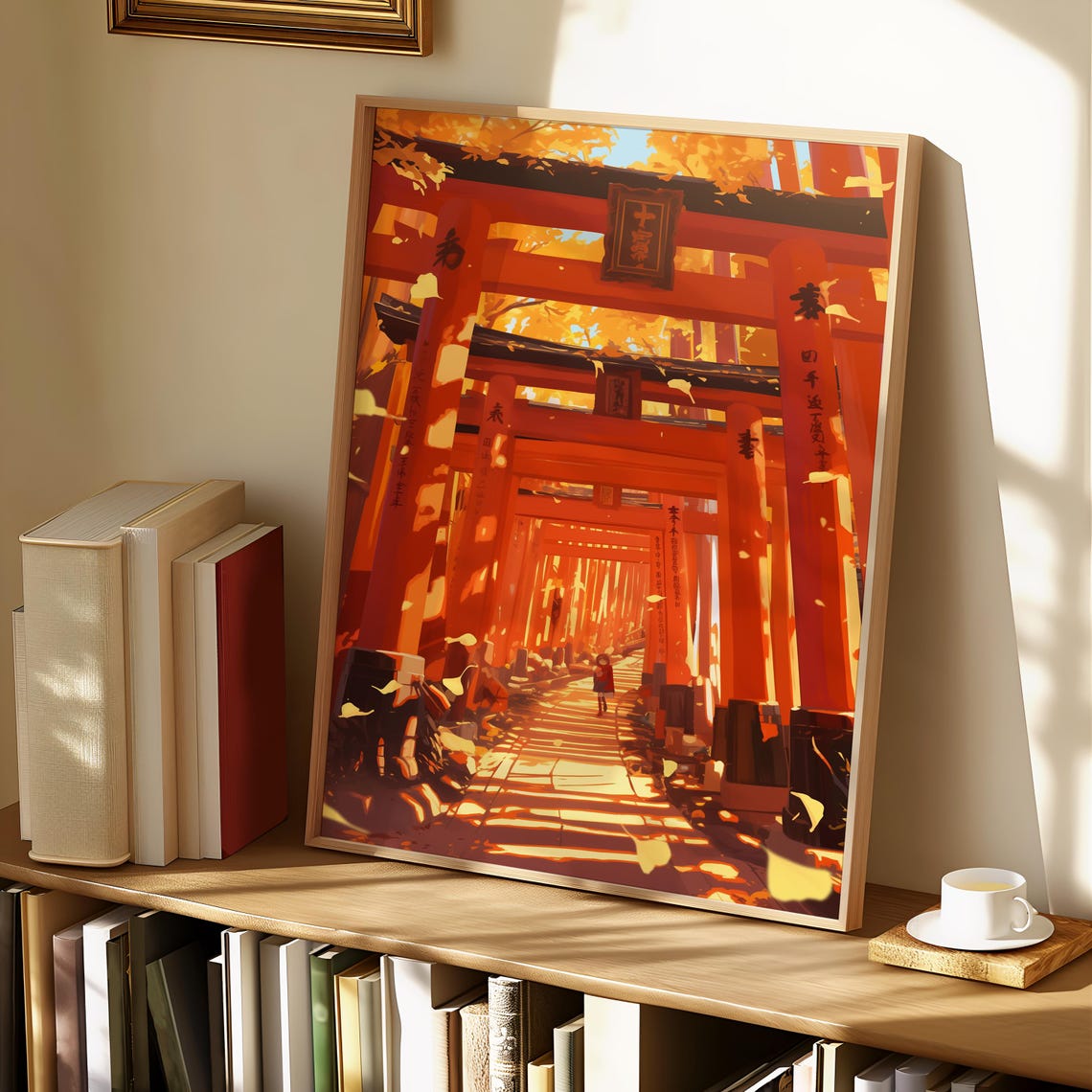 Fushimi Inari Style Red Torii Gate Tunnel Anime Scene Poster - Image 3