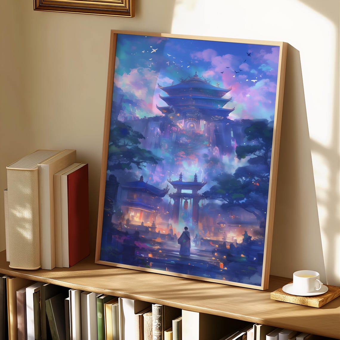 Anime Floating Temple Twilight Torii Gate Mystic Sky Dream Poster - Image 2