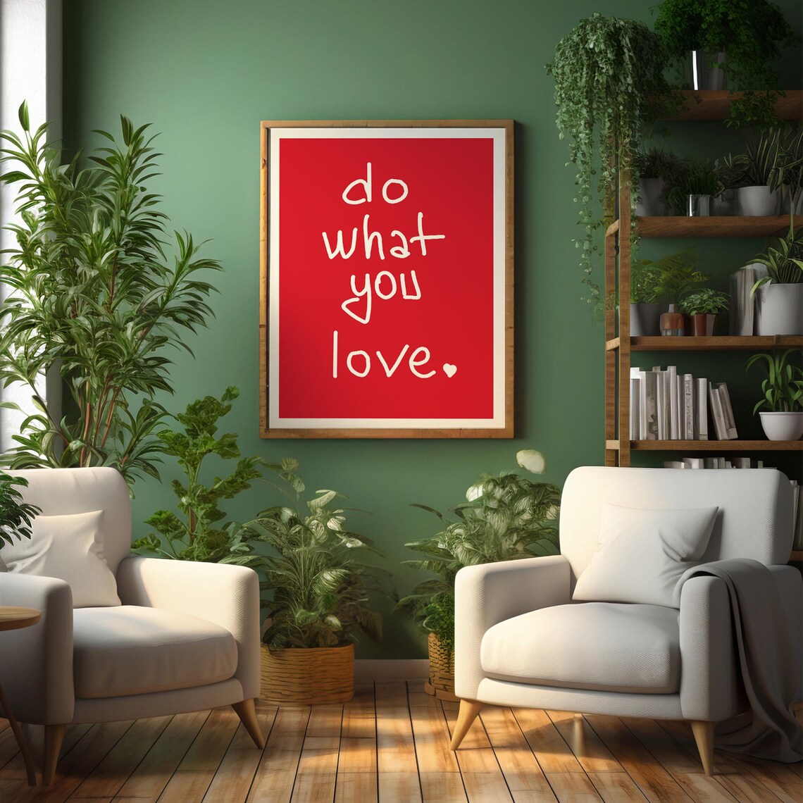 Do What You Love Hand Lettered Bold Red Minimalist Quote Poster