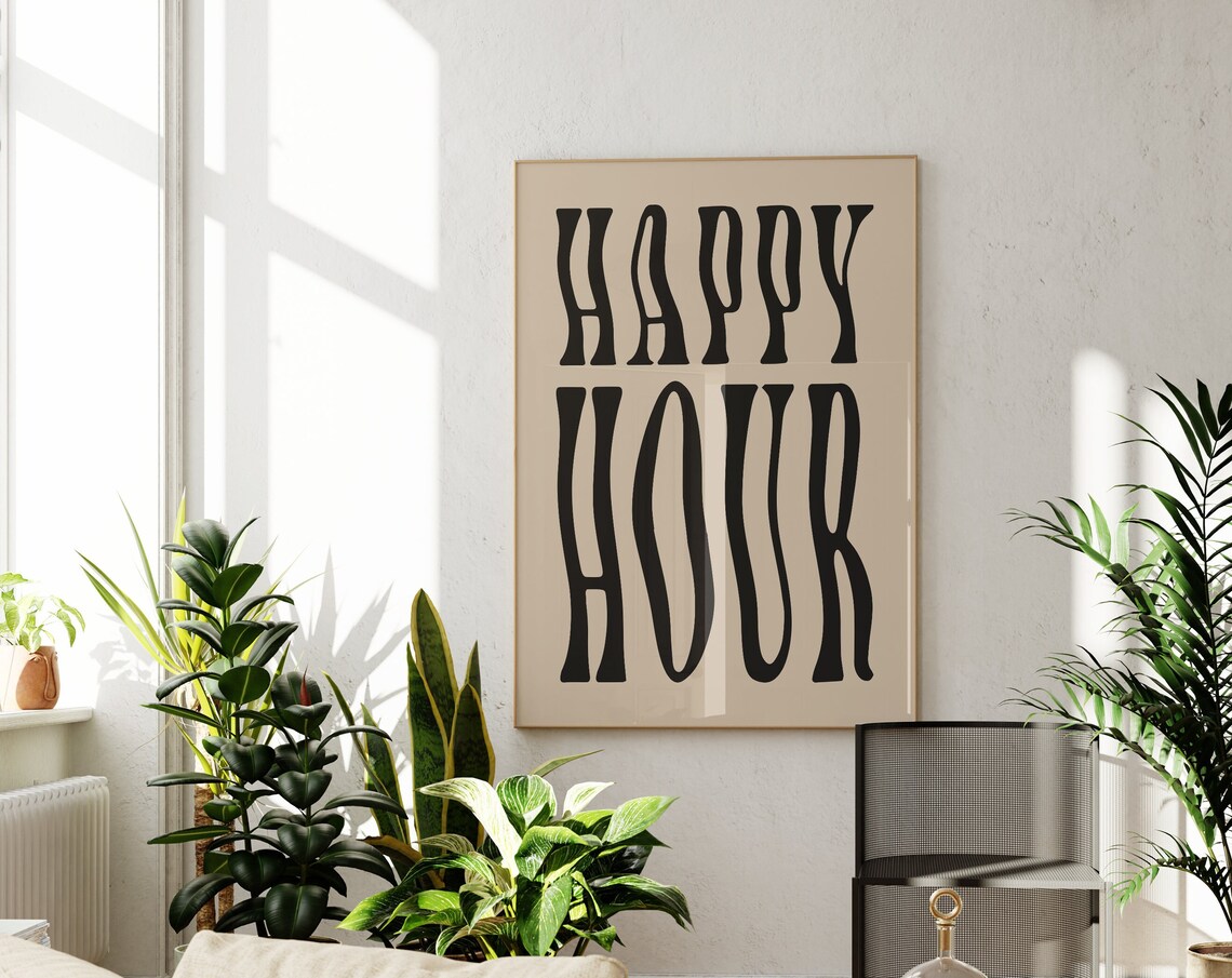 Happy Hour Cocktail Print, Bar Cart Art Print