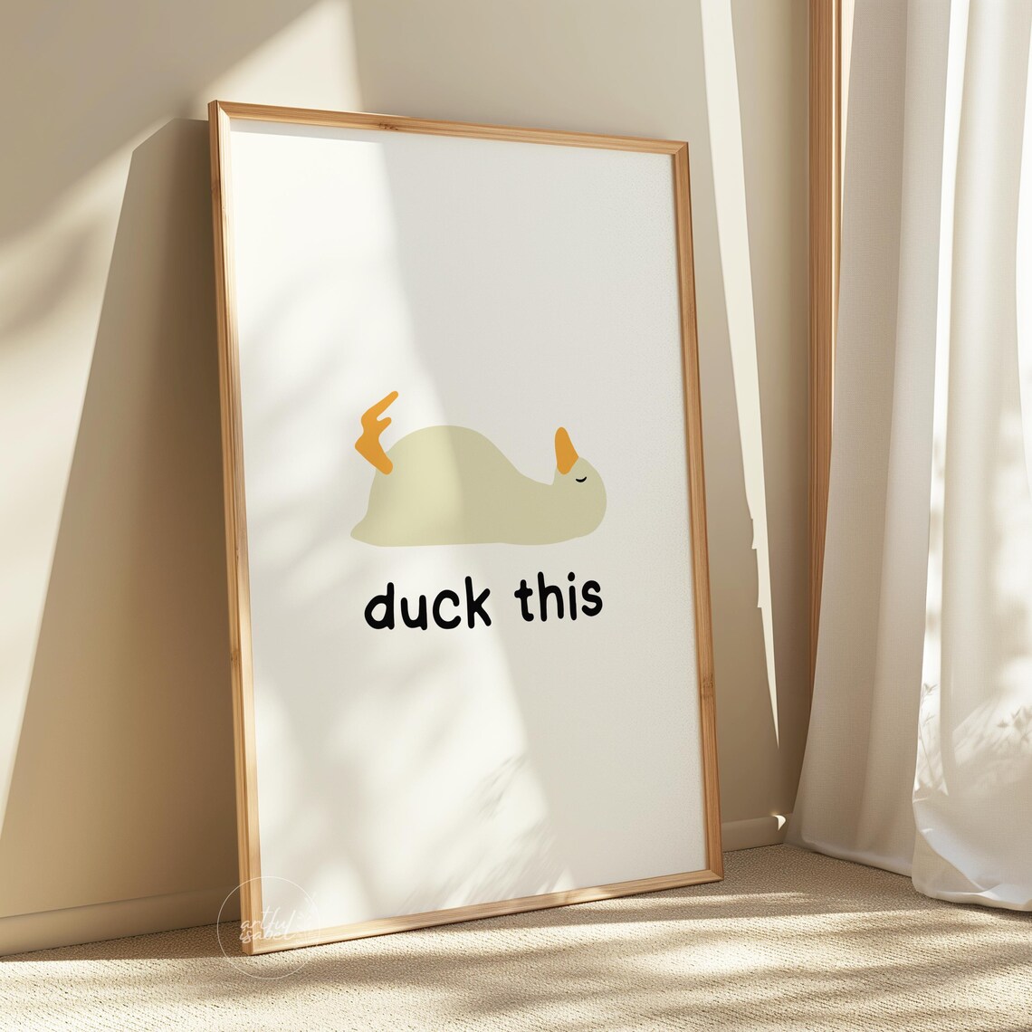 Silly Goose Wall Art Duck This Print Funny Animal Cute Poster Bathroom Housewarming Gift
