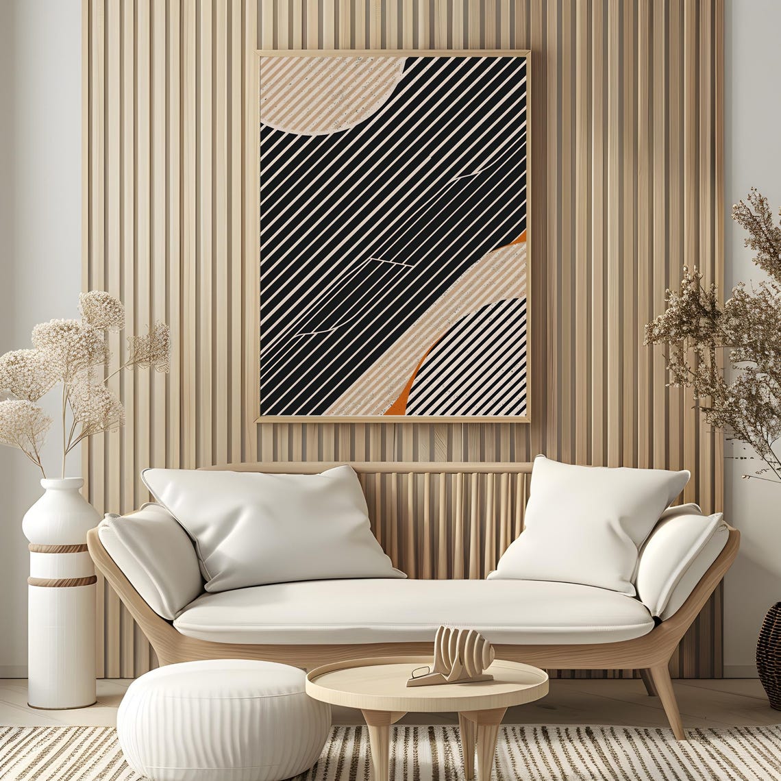 Mid Century Modern Wall Art Abstract Wall Decor Art Print Minimal Black And White Art Print Boho Art Neutral Geometric Shapes Wall Art - Image 4