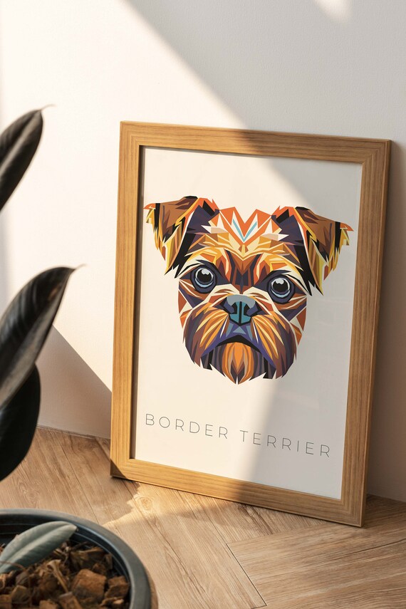 Border Terrier Geometric Pop Art Print Pet Dog Wall Art Prints Printable Wall Art Dog Poster Print Art