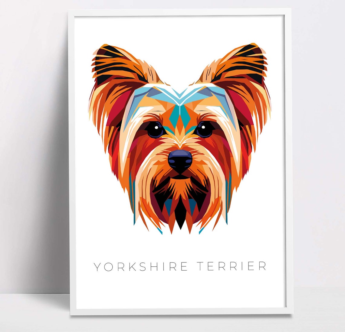 Yorkshire Terrier Geometric Pop Art Colorful Dog Portrait Wall Art