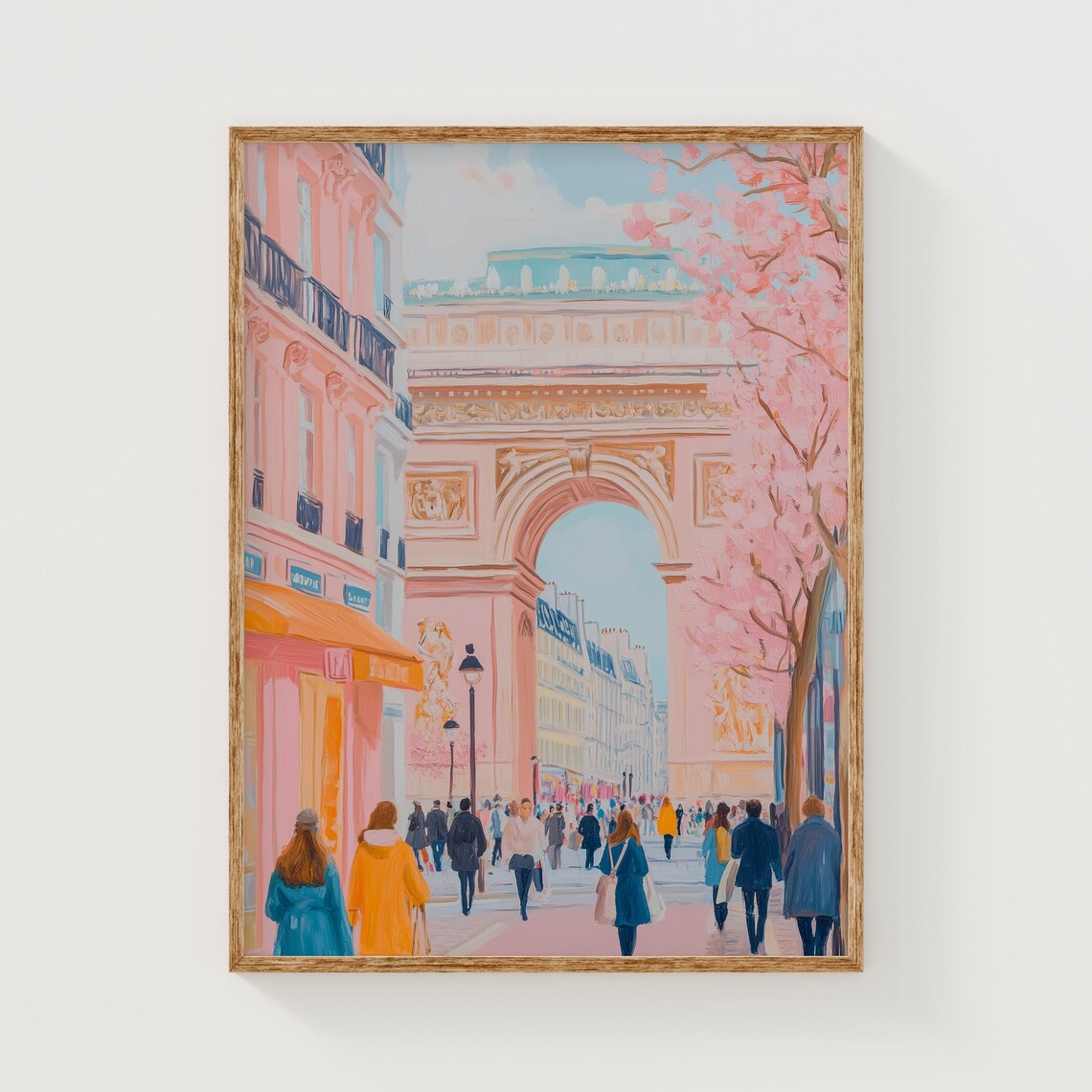 Pastel Paris Arc De Triomphe, Romantic French Poster